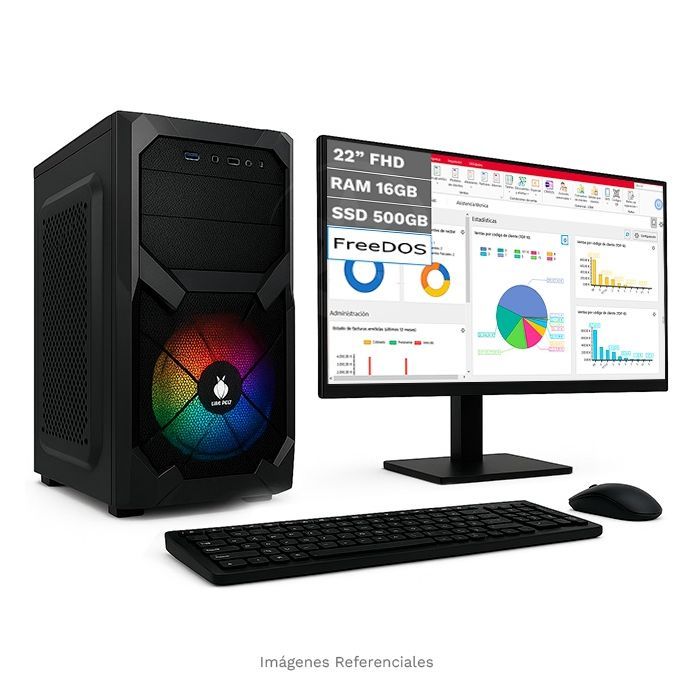 Combo PC MAGIC Executive, Intel Core i5 8400 Hasta 4.0 GHz, RAM 16GB, SSD 500GB, Wi-Fi, Monitor 22'' FHD, Teclado y mouse