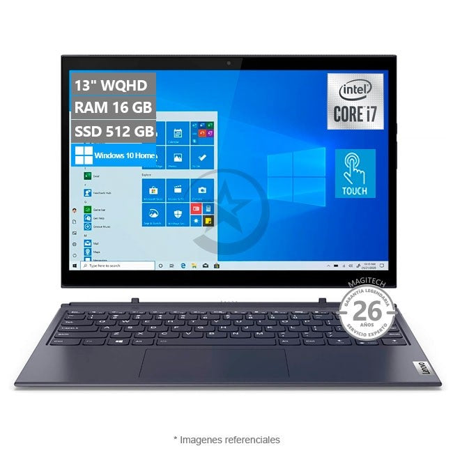 Lenovo Yoga Duet 7 13IML05 2-en-1, Intel Core i7-10510U Hasta 4.9 GHz, RAM 16GB, SSD 512GB, 13" WQHD Touch + Dolby Vision®, Peso 0.9 Kg, Windows 11 Home