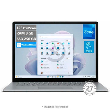Laptop Microsoft Surface Laptop 5, Core i7-1255U Hasta 4.7 GHz, RAM 8GB, SSD 256GB, 15" PixelSense Táctil, Windows 11 Home SP