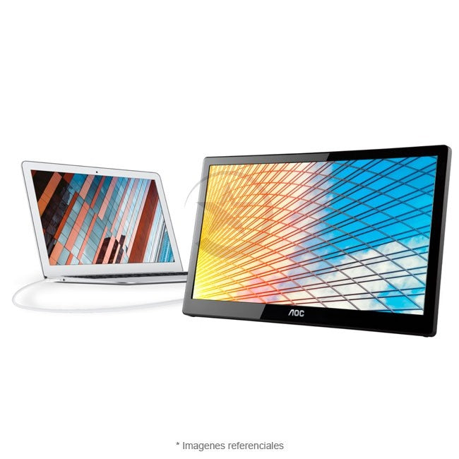 Monitor AOC E1659FWU Portátil /15,6" HD/ Conectividad USB 3.0/ Función Pivot/ Compatible con montaje VESA
