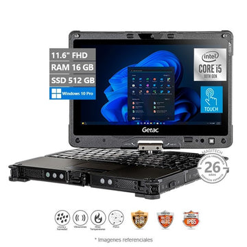 Laptop Industrial Getac V110 G6 RUGGED 2-en-1 Core i5-10210U, RAM 16GB, Sólido SSD 512GB, Pantalla 11.6" Full HD Táctil, Windows 11 Pro