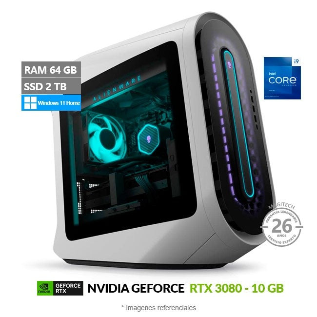 PC Dell Alienware Aurora R13 Gaming, Intel Core i9 12900K Hasta 5.2 GHz, RAM 64GB, SSD 2TB, 10GB NVIDIA GeForce RTX 3080, Enfriamiento Liquido, Windows 11 Home
