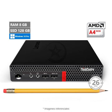 PC Lenovo ThinkCentre M625Q, AMD A4 9120C Hasta 2.4 GHz/ RAM 8GB/ SSD 128GB/ LAN (Ultracompacto)