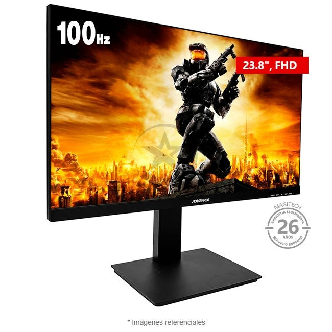 Monitor Advance Pivot ADV-2450S, 23.8" LED Full HD (1920x1080) a 100 Hz, HDMI, DisplayPort, Base Regulable, Pivot 90°, Altavoces integrados de 2W