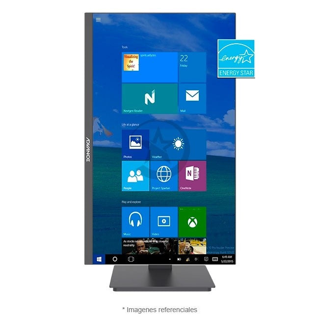 Monitor Advance Pivot ADV-2450S, 23.8" LED Full HD (1920x1080) a 100 Hz, HDMI, DisplayPort, Base Regulable, Pivot 90°, Altavoces integrados de 2W