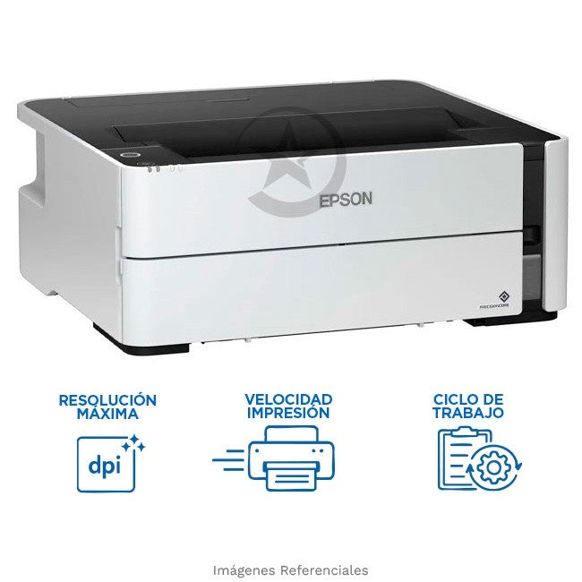 Impresora EPSON Ecotank ET-M1170 Empresarial, Monócroma A4, Impresión Doble Cara, USB 2.0, Ethernet RJ-45, Wi-Fi Direct, Impresión móvil y en nube, Rendimiento de hasta 11,000 páginas.