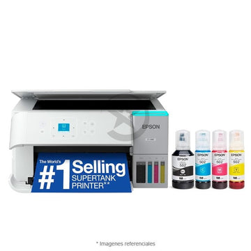 Impresora EPSON Multifuncional Ecotank ET-2980 Empresarial, Impresión automática doble cara (A4), Wi-Fi, USB, Pantalla LCD a color de 1.44", Sistema de tintas Supertank, Windows y iOS