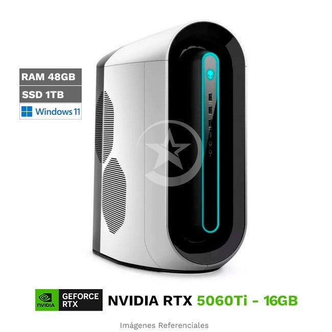 PC Dell Alienware Aurora R9, Intel Core i9-9900F Hasta 5.0 GHz, RAM 48GB, SSD 1TB, 16 GB NVIDIA GeFroce RTX 5060Ti, Windows 11 Home
