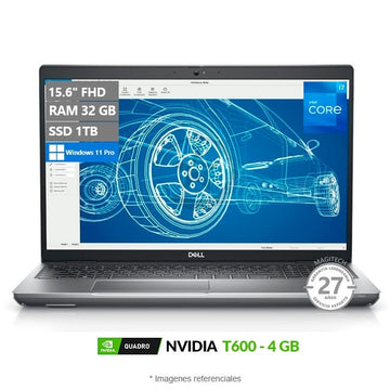 Laptop Dell Workstation Precision 3571, Intel Core i7-12800H 2.3GHz, RAM 32GB, SSD 1TB, 4GB NVIDIA T600, LED 15.6" Full HD Windows 11 Pro