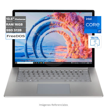 Laptop Microsoft Surface Laptop 4, Core i7-1185G7 Hasta 4.8 GHz, RAM 16GB, SSD 512GB, 13.5" PixelSense Táctil, Wi-Fi, Peso 1,29 kg