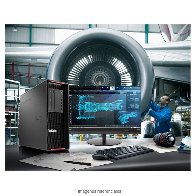 PC Lenovo ThinkStation P720 Workstation, Intel Xeon Silver 4214R Hasta 3.5 GHz, RAM 64GB, SSD 512GB + HDD 2TB, Video 16GB NVIDIA Quadro RTX A4000, Windows 10 Pro