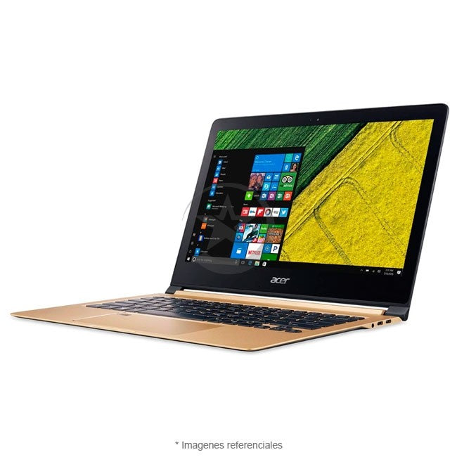 Laptop Ultrabook Acer Swift 7, Intel Core i7, 8GB RAM, SSD 512GB, Pantalla 13.3 FHD IPS Gorilla Glass, Acabado Oro Premium, 1.10 kg.