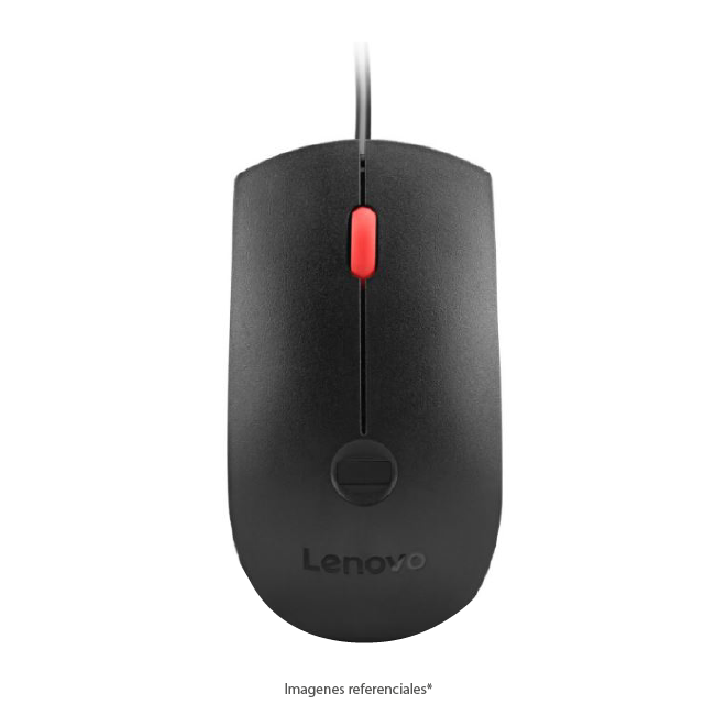 Mouse Lenovo Fingerprint Biometric USB, Sensor Óptico 1600 DPI, Lector de Huella Digital, 3 Botones, Negro
