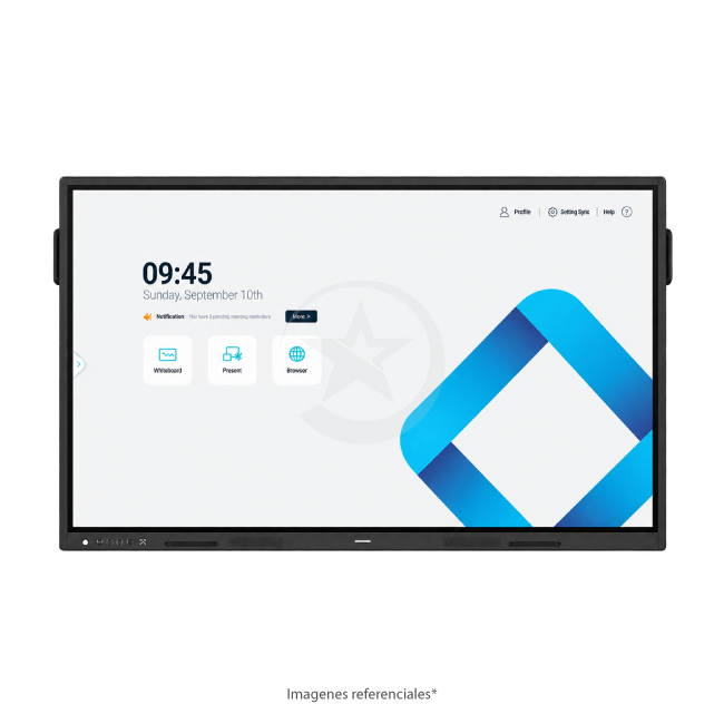 Pizarra Interactiva 75" i3Touch Serie V-One, 4K UHD (3840x2160) 8 ms, 20 Puntos multitáctiles, Wi-Fi, LAN, Android 14