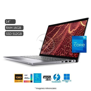 Laptop Dell Latitude 7430 (Touch), Intel Core i7-1265U Hasta 3.6 GHz, RAM 32GB, SSD 512GB, LED 14" Full Táctil, Peso 1.2 Kg, Windows 11 Pro.