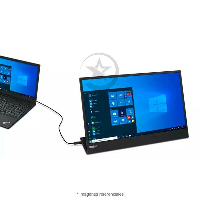 Monitor Lenovo ThinkVision M15 portatil, 15" Full HD (1920x1080), WLED, USB tipo C, 45% NTSC, Respuesta 6 ms, 250 cd/m², Peso 0.9 kg