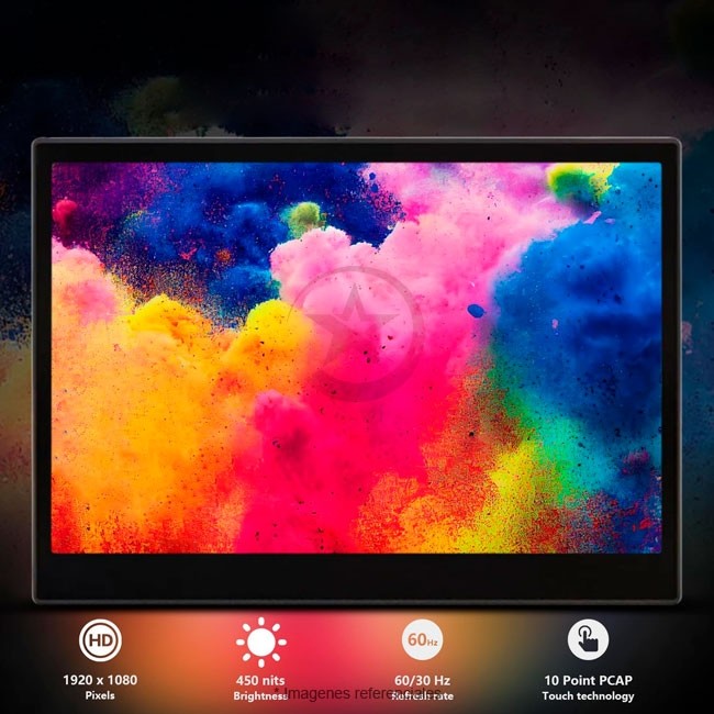 Monitor Lenovo InTOUCH de 15,6", Full HD 1080p, Pantalla táctil (multitáctil), USB-C 3.1 y HDMI/, Compatible con montaje VESA, Android y Windows