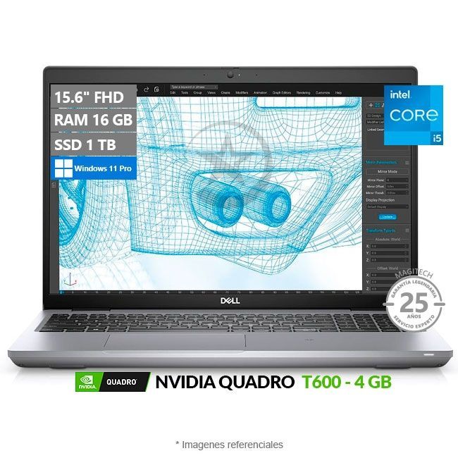 Laptop Workstation Dell Precision 3561, Intel Core i5-11500H Hasta 4.6 GHz, RAM 16GB, SSD 1TB, 4GB NVIDIA Quadro T600, LED 15.6" Full HD, Windows 11 Pro