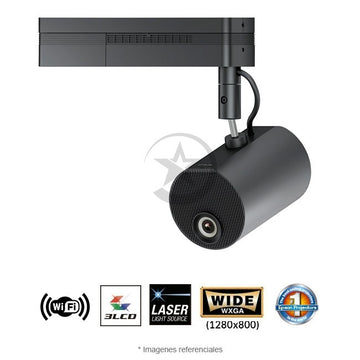 Proyector Epson Laser de señalización LightScene™ EV-105 3LCD, 2000 Lúmens, Resolución WXGA (1280x800), Wi-Fi, con soporte en techo