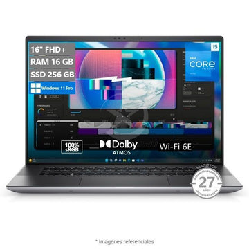 Laptop Workstation Dell Precision 16 5680 Mobile, Intel Core i5-13600H Hasta 4.8 GHz, RAM 16GB, SSD 256GB, LED 16" FHD+, Windows 11 Pro