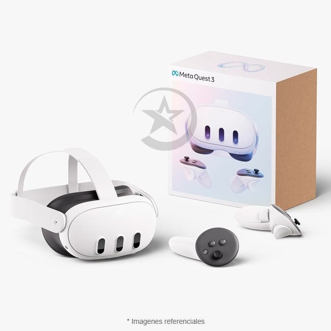 Lentes Meta Quest 3, Snapdragon XR2 GEN2 , RAM 8GB, Almacenamiento de 512GB, Dos pantallas (2064 × 2208 píxeles de resolución por ojo) Infinite Display 4K a 120 Hz